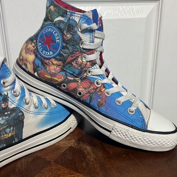 🔥🔥 Converse All Star High Top Men 7 / Women 9 Justice League DC Comics Shoes - Picture 2 of 12